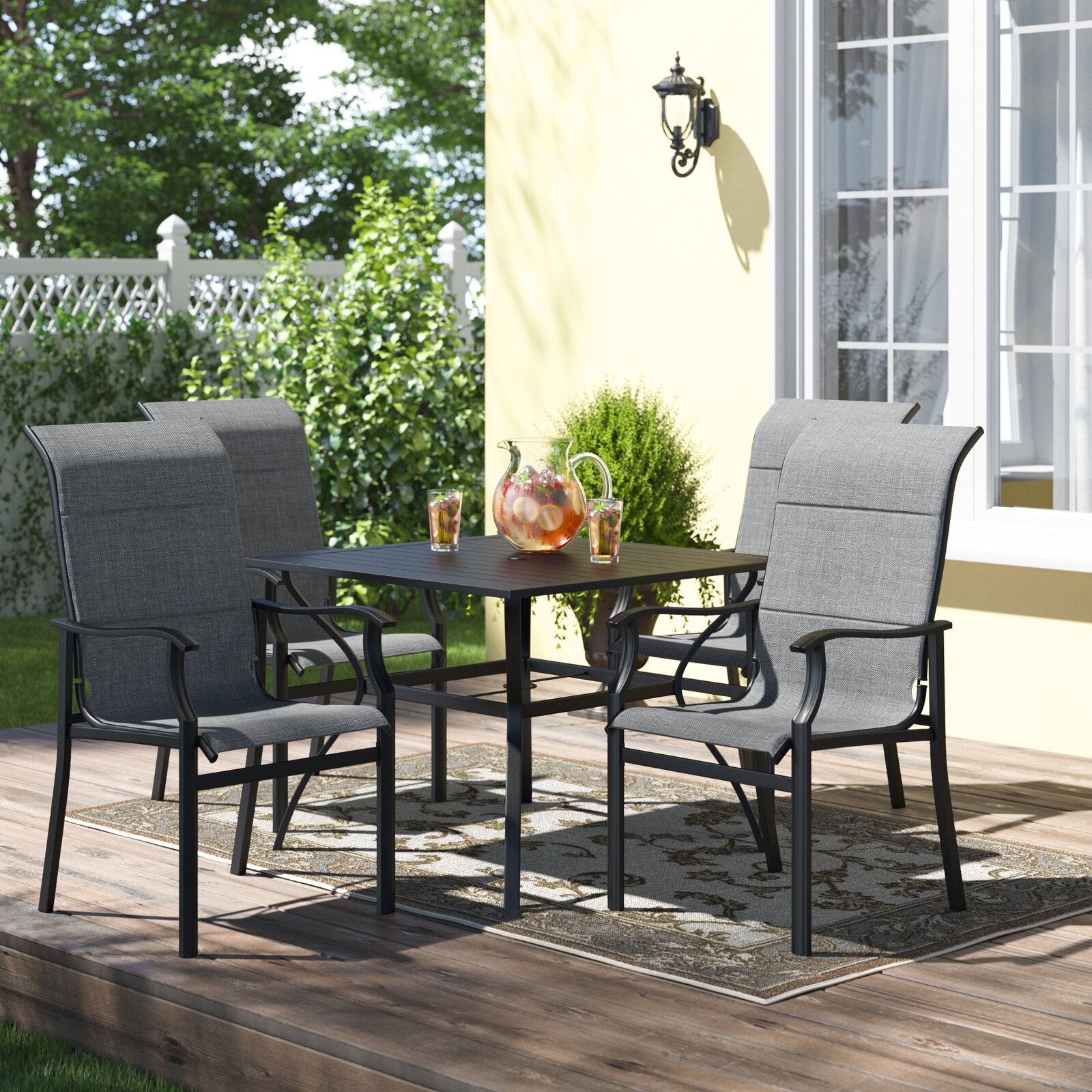 Lark Manor Milnor Square 4 - Person Outdoor Dining Set & Reviews